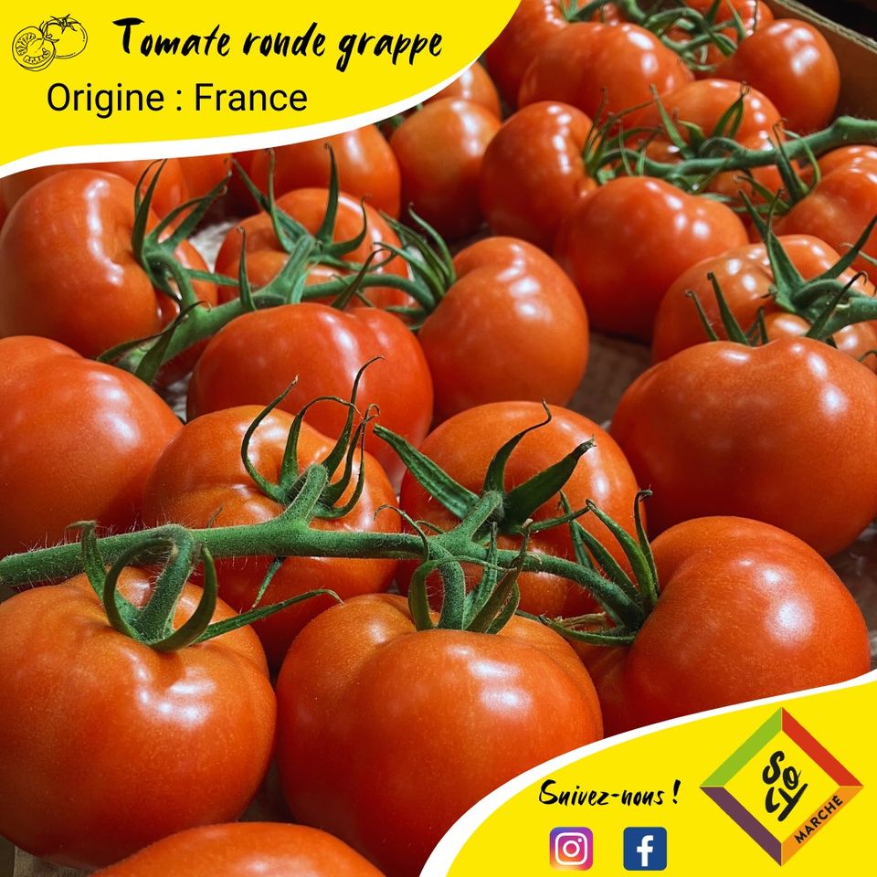 Les premières  #tomates rondes en grappe sont disponibles chez SOLY Marché !